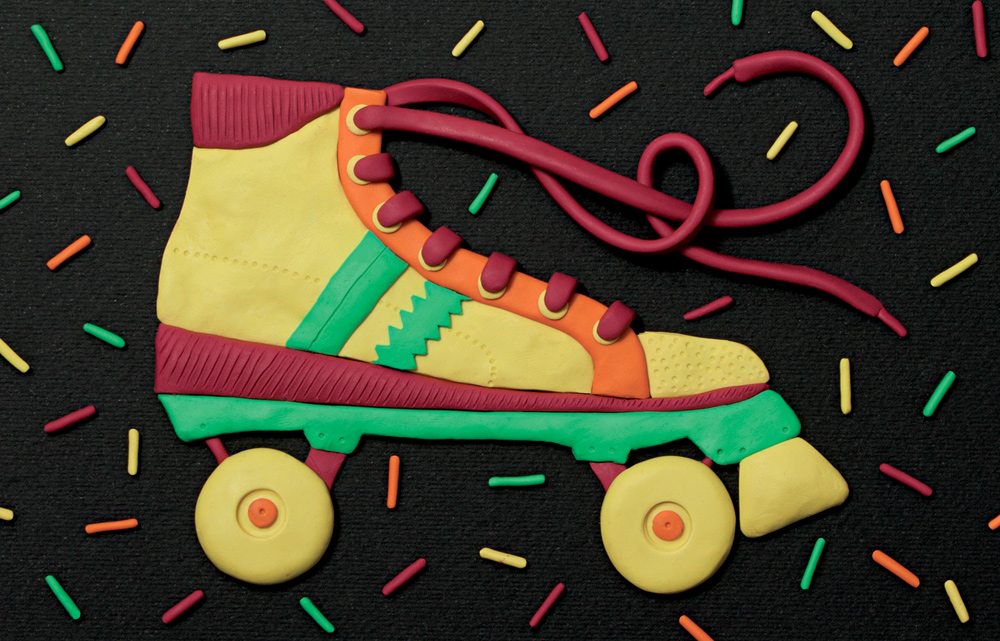 Retro-Roller-Skating