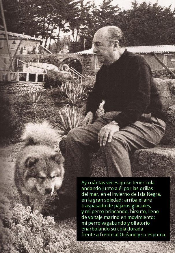 Pablo Neruda y su perro