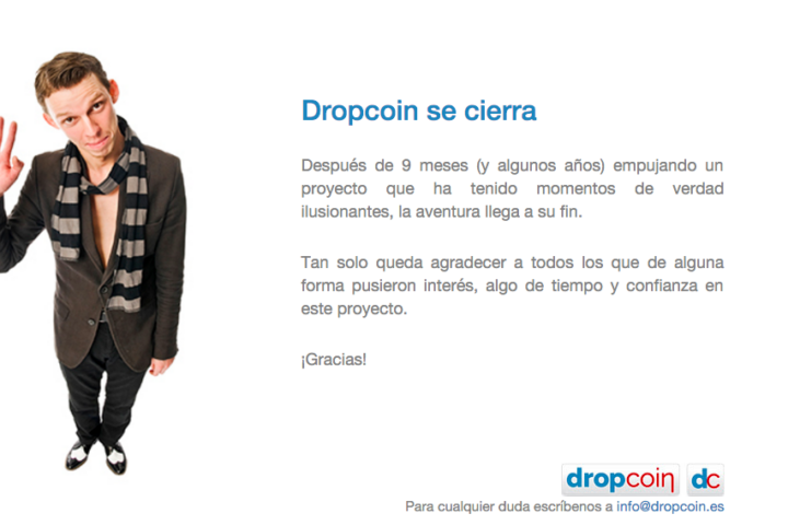 Cierre de Dropcoin