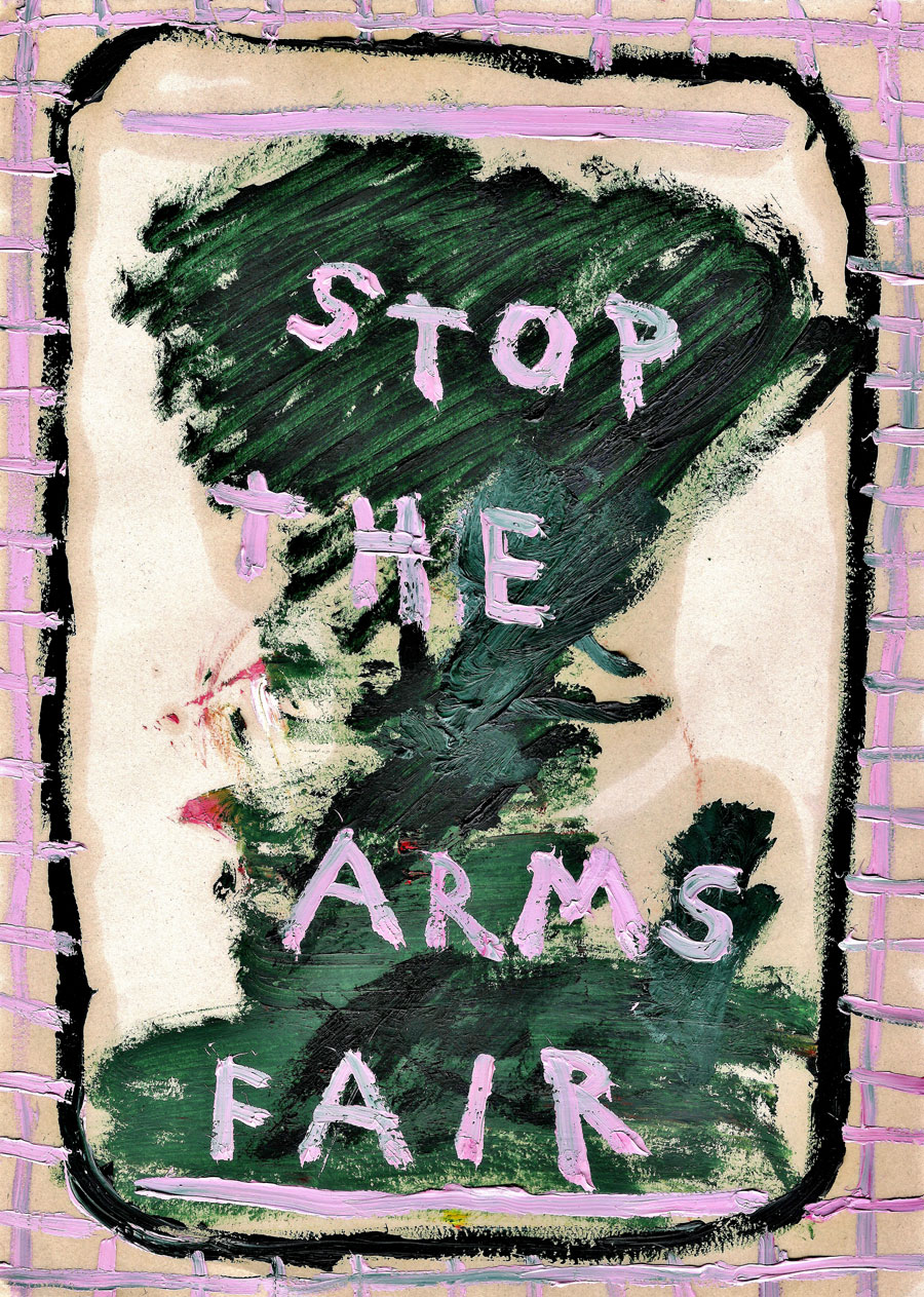 daisy-parris-stop-the-arms-fair-oil-paint-on-paper-2017