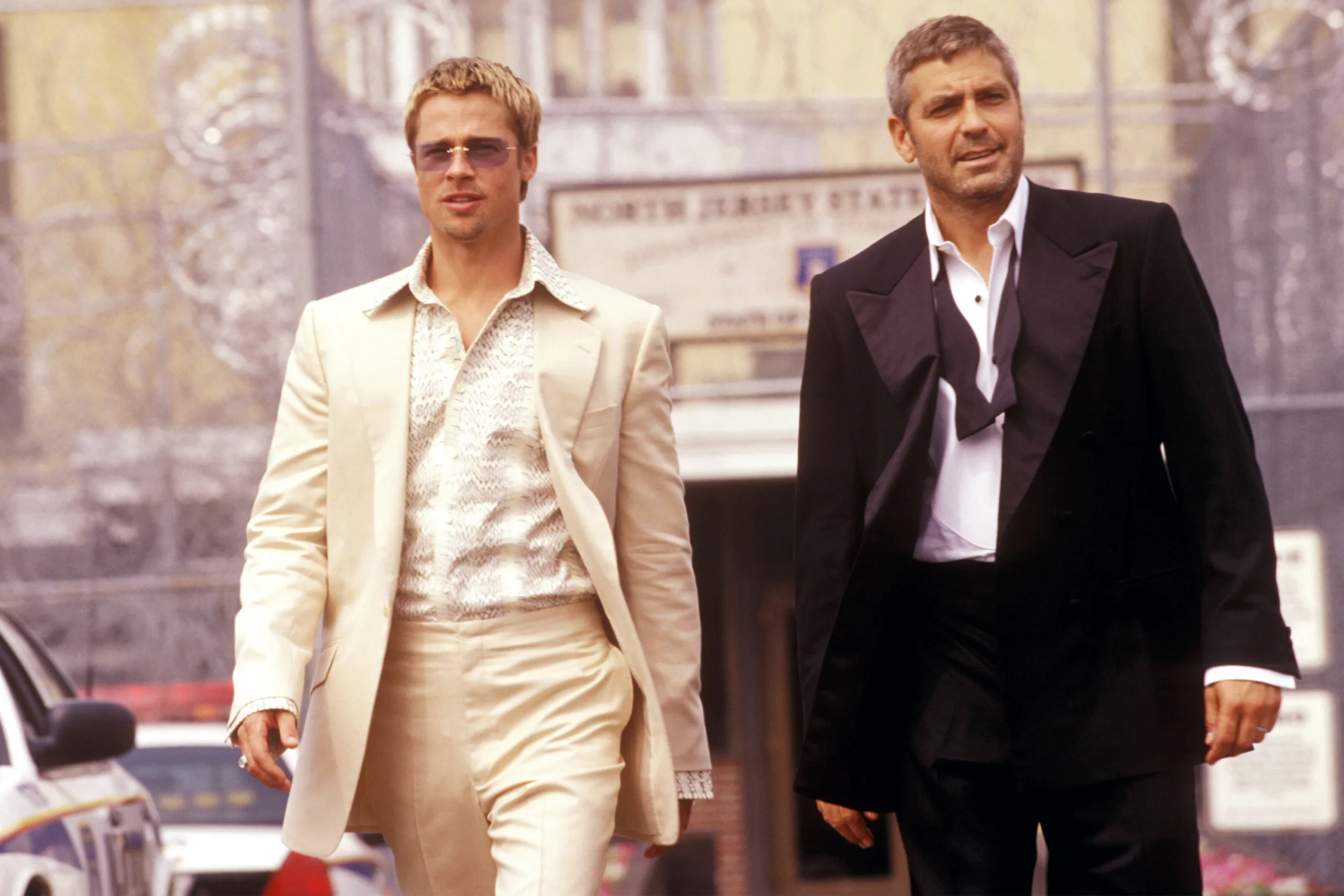 Brad Pitt y George Clooney en Oceans eleven